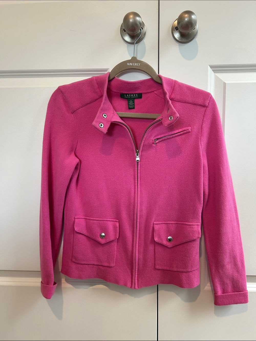 Women’s Lauren Ralph Lauren Hot Pink Zip-Front Bomber Jacket